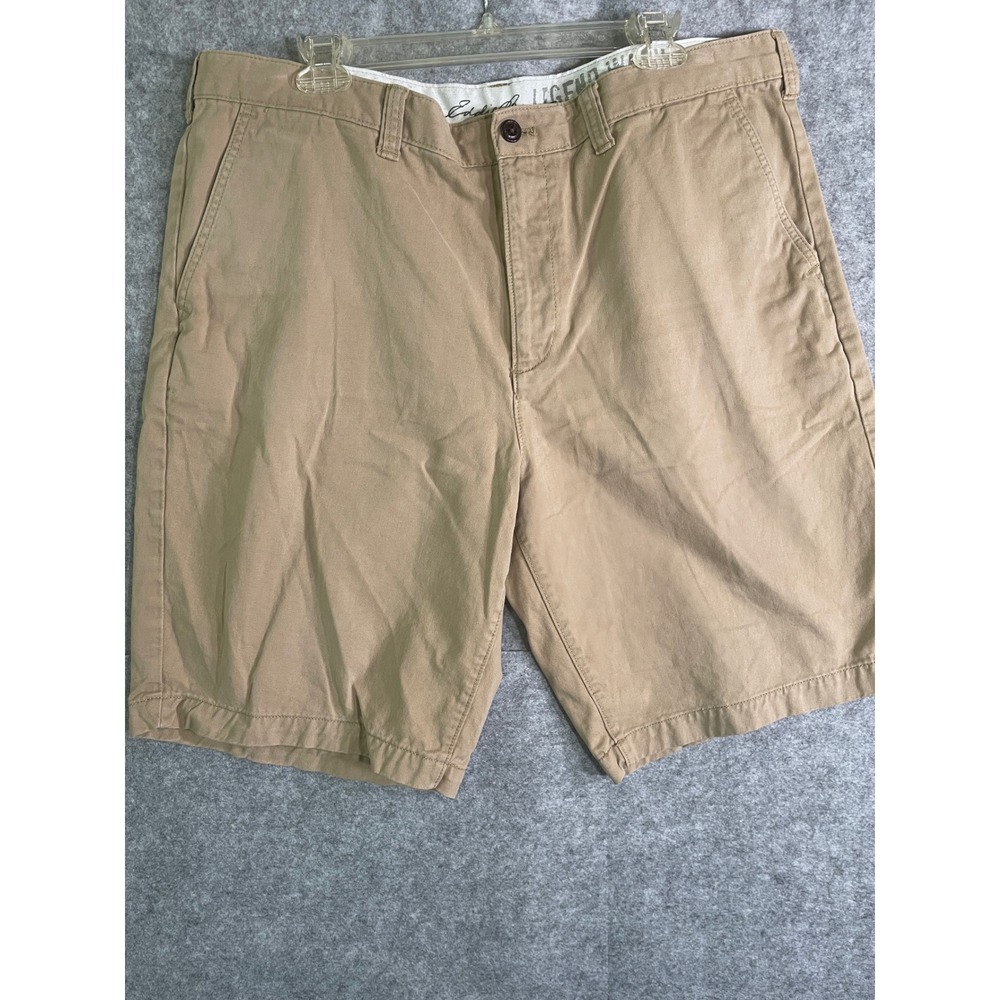 Eddie Bauer Mens Legend Wash Chino Shorts Khaki Tan Cotton Twill Size 40